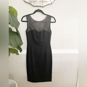 L'Agence For Intermix Embroidered-Mesh Fitted Dress Black Women's Size 2